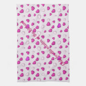 Luxus Moderne Elegante Liebe Rosa Herz Geschirrtuch (Vertikal)