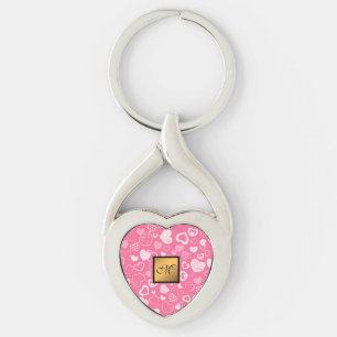 Luxus Moderne Elegante Liebe Rosa Herz Schlüsselanhänger
