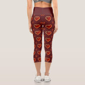 Luxus Moderne Elegante Liebe Rotes Gold Herzstück Capri Leggings (Rückseite)