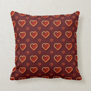 Luxus Moderne Elegante Liebe Rotes Gold Herzstück Kissen