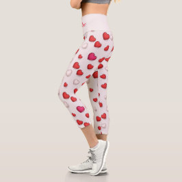 Luxus Moderne Elegante Liebe Rotes Herz Capri Leggings