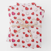 Luxus Moderne Elegante Liebe Rotes Herz Geschenkpapier Set (Beispiel)