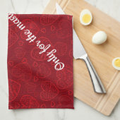 Luxus Moderne Elegante Liebe Rotes Herz Geschirrtuch (Viertel Falte)