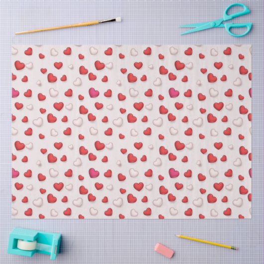 Luxus Moderne Elegante Liebe Rotes Herz Seidenpapier (Basteln)