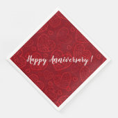 Luxus Moderne Elegante Liebe Rotes Herz Serviette (Ecke)