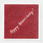 Luxus Moderne Elegante Liebe Rotes Herz Serviette (Vorderseite)