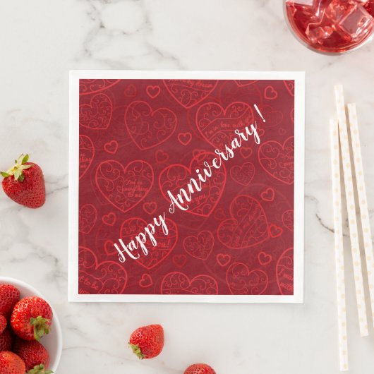 Luxus Moderne Elegante Liebe Rotes Herz Serviette (Beispiel)