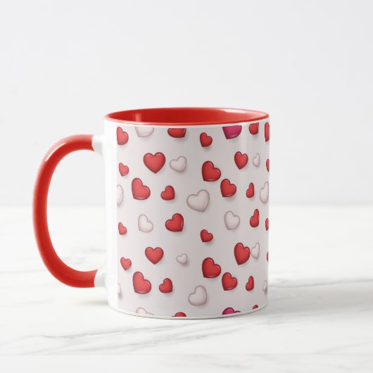 Luxus Moderne Elegante Liebe Rotes Herz Tasse (Links)