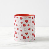 Luxus Moderne Elegante Liebe Rotes Herz Tasse (Zentrum)