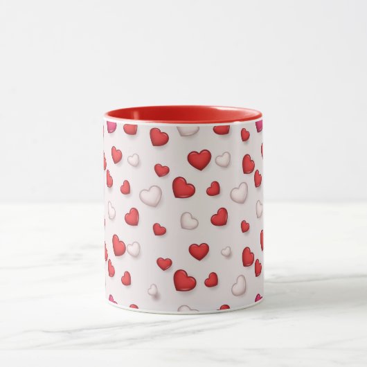 Luxus Moderne Elegante Liebe Rotes Herz Tasse (Zentrum)