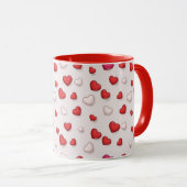 Luxus Moderne Elegante Liebe Rotes Herz Tasse (VorderseiteRechts)