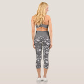 Luxus Moderne Elegante Liebe Silberes Herz Capri Leggings (Rückseite)