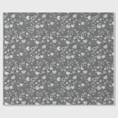 Luxus Moderne Elegante Liebe Silberes Herz Geschenkpapier (Flach)