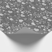 Luxus Moderne Elegante Liebe Silberes Herz Geschenkpapier (Ecke)