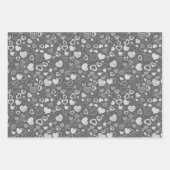 Luxus Moderne Elegante Liebe Silberes Herz Geschenkpapier Set (Vorderseite 3)