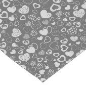 Luxus Moderne Elegante Liebe Silberes Herz Großer Tischläufer (Ecke)