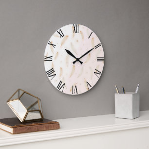 Luxus Moderne Feathers Boho Collection Große Wanduhr