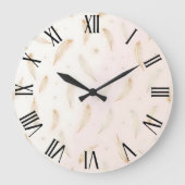 Luxus Moderne Feathers Boho Collection Große Wanduhr (Vorderseite)