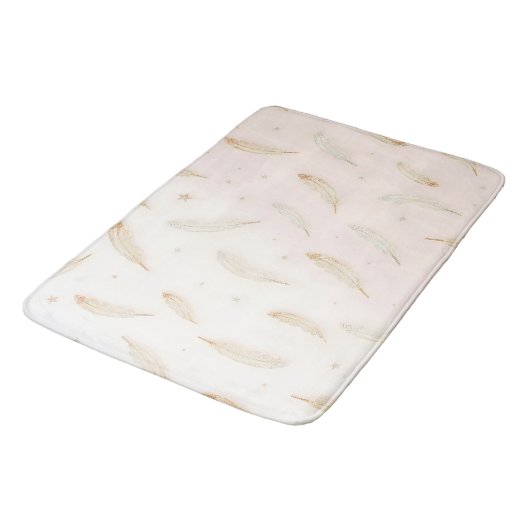 Luxus Moderne Federn Boho Kollektion Badematte (Schrägansicht)
