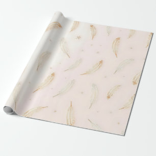 Luxus Moderne Federn Boho Kollektion Geschenkpapier