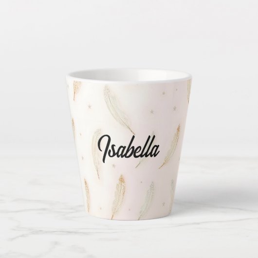 Luxus Moderne Federn Boho Kollektion Milchtasse (Vorderseite)