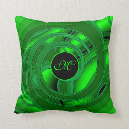 Luxus Moderne grüne Abstrakt-florale Rose Kissen