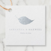 Luxus Moderne Hochzeit Dusty Blue Geschenkanhänger (Vorderseite)