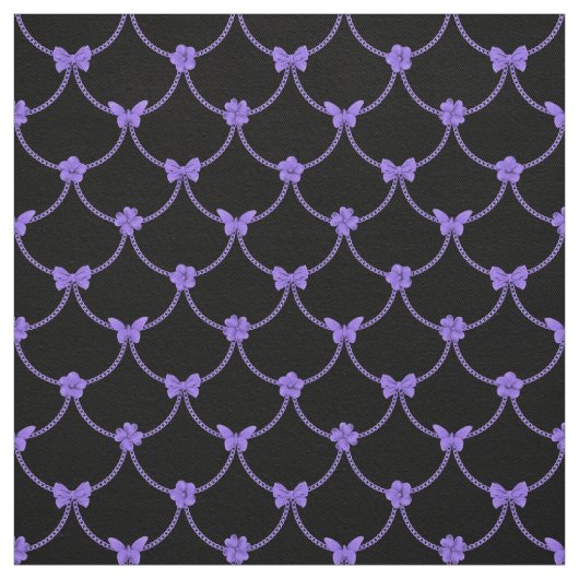 Luxus Moderne Lila Blumen-Schmetterlinge Stoff (Muster)