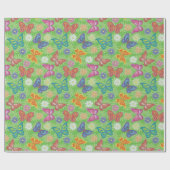 Luxus Moderne natürliche Blütenschmetterlinge Geschenkpapier (Flach)