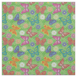 Luxus Moderne natürliche Blütenschmetterlinge Stoff