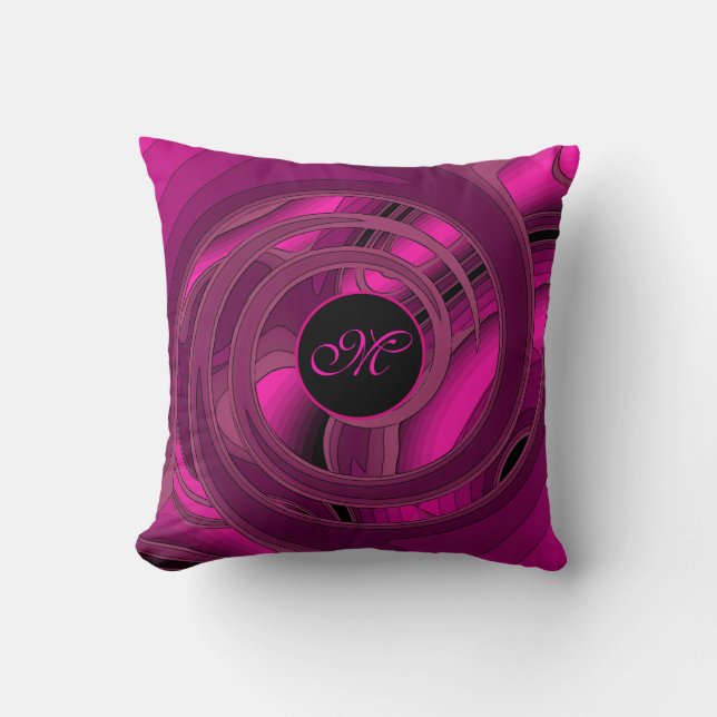 Luxus Moderne rosa Abstrakte florale Rose Kissen (Vorderseite)