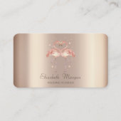 Luxus Moderne rosa Flamingos in Liebe, Herz Visitenkarte (Vorderseite)