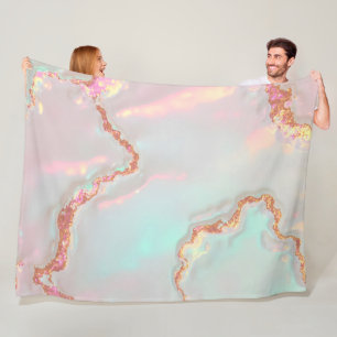 Luxus Moderne Rosé-Weichmint-Gold-Kollektion Fleecedecke