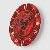 Luxus Moderne Rote Abstrakte Rose Große Wanduhr (Winkel)