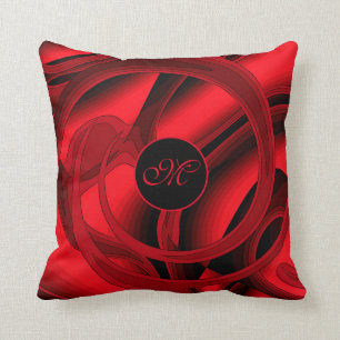Luxus Moderne Rote Abstrakte Rose Kissen