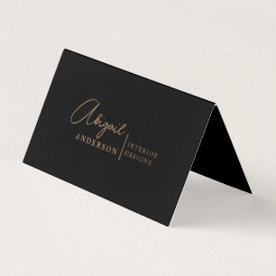 Luxus Moderne Schwarz und Gold Brown beruflich Visitenkarten