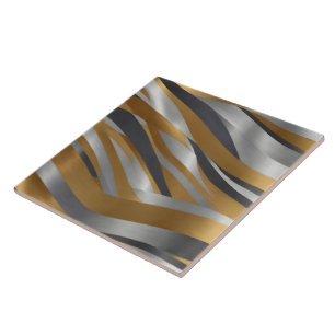Luxus moderne Silber-Gold-Linene-Textur-Kollektion Fliese