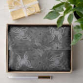 Luxus Moderne Silberne natürliche Blütenschmetterl Seidenpapier (Geschenk)