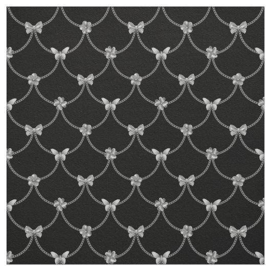 Luxus Moderne Silberne natürliche Blütenschmetterl Stoff (Muster)