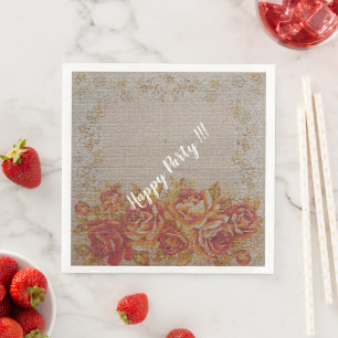 Luxus moderne Vintage-Blumenrose Serviette