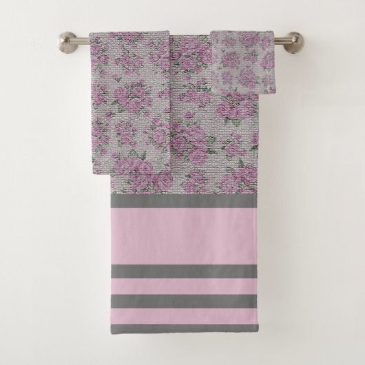 Luxus Moderne Vintage Rose Badhandtuch Set (Insitu)