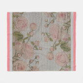 Luxus Moderne Vintage Rose Fleecedecke (Vorderseite (Horizontal))