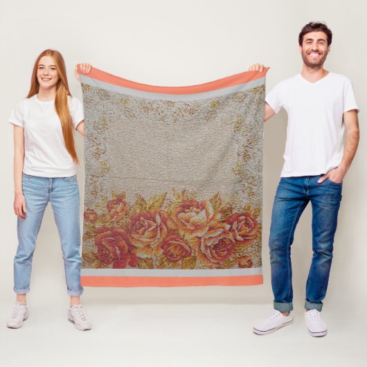Luxus Moderne Vintage Rose Fleecedecke (Beispiel)