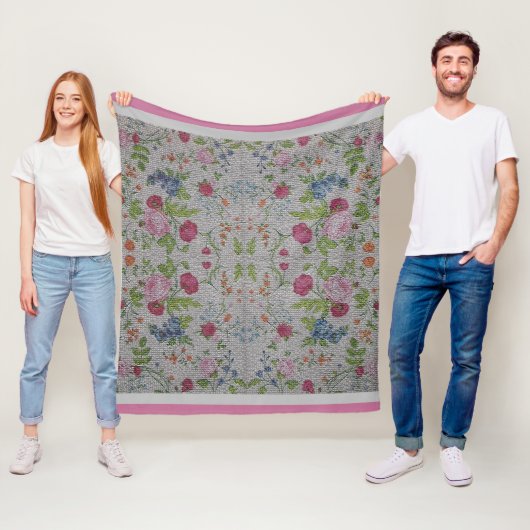 Luxus Moderne Vintage Rose Fleecedecke (Beispiel)
