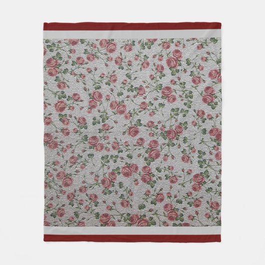 Luxus Moderne Vintage Rose Fleecedecke (Vorderseite)