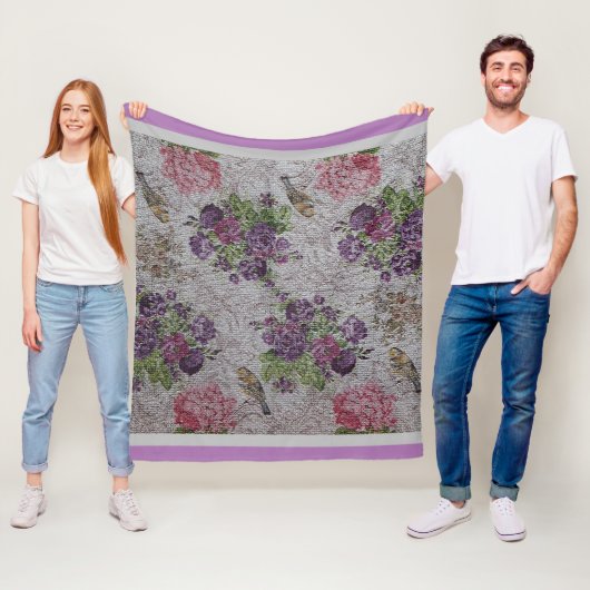 Luxus Moderne Vintage Rose Fleecedecke (Beispiel)