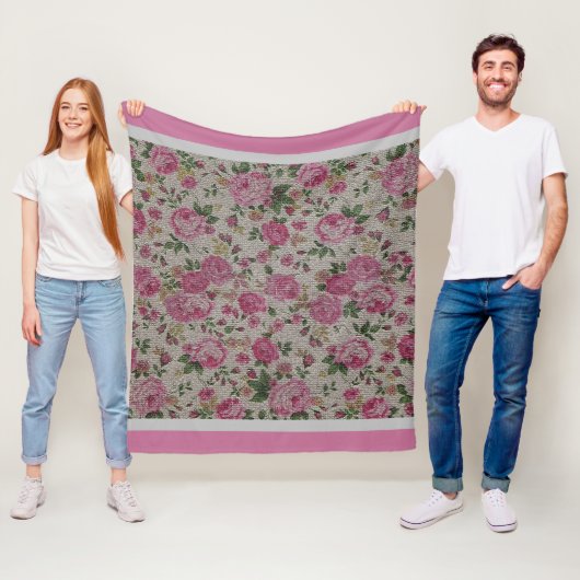 Luxus Moderne Vintage Rose Fleecedecke (Beispiel)