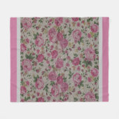 Luxus Moderne Vintage Rose Fleecedecke (Vorderseite (Horizontal))