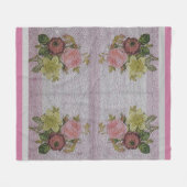 Luxus Moderne Vintage Rose Fleecedecke (Vorderseite (Horizontal))