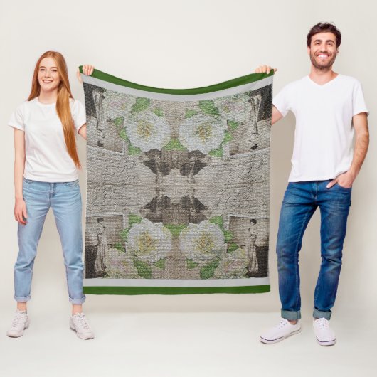 Luxus Moderne Vintage Rose Fleecedecke (Beispiel)